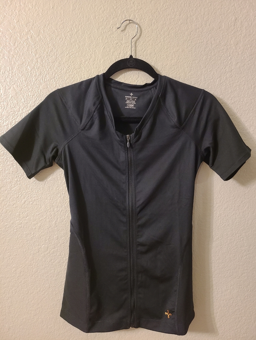 Tommie Copper Black Compression Front Zip Shirt Medium Copper And Zinc Infused